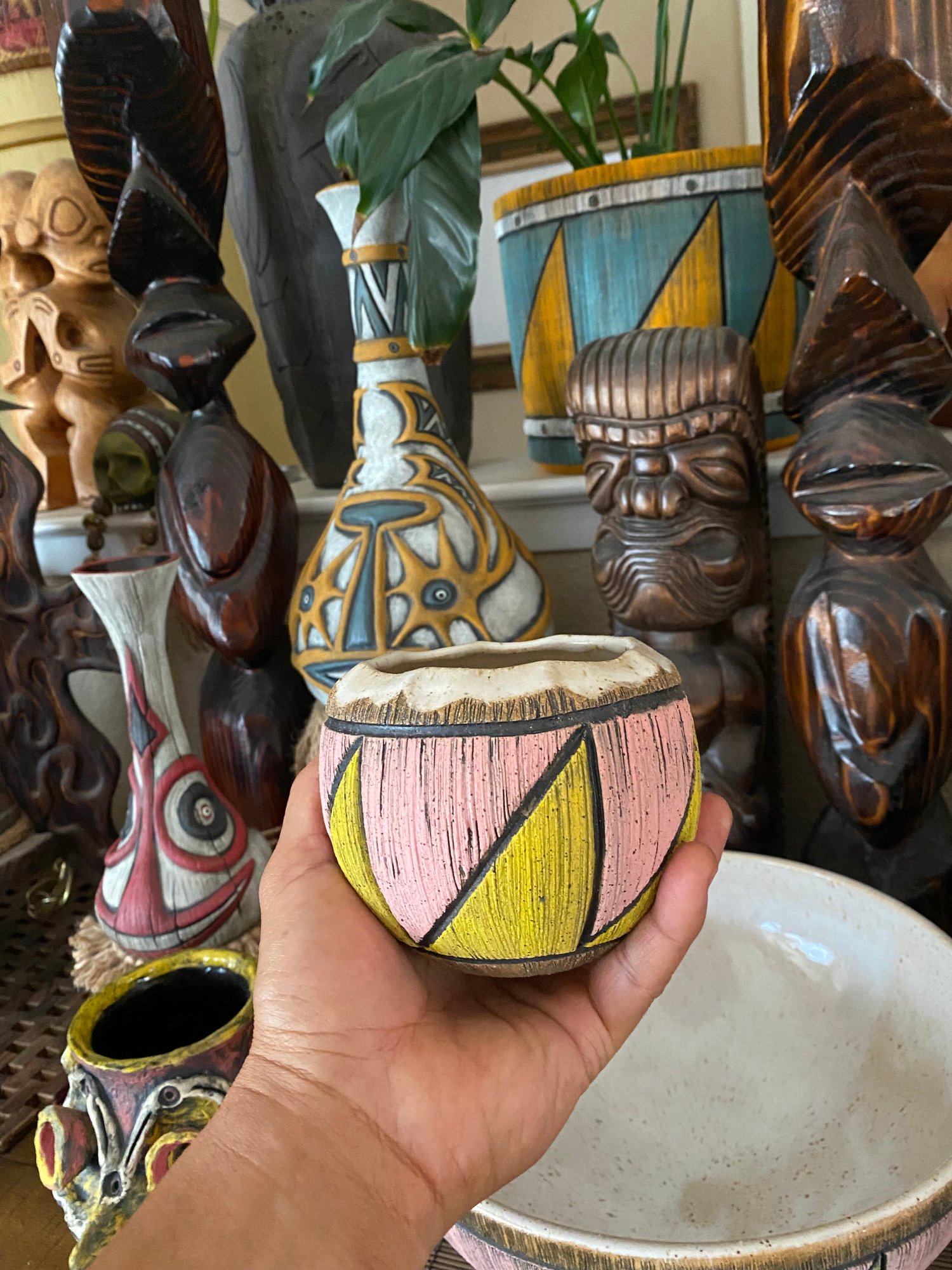 Image of Pink/Yellow (a) Coconut Mug - US Shipping Included 