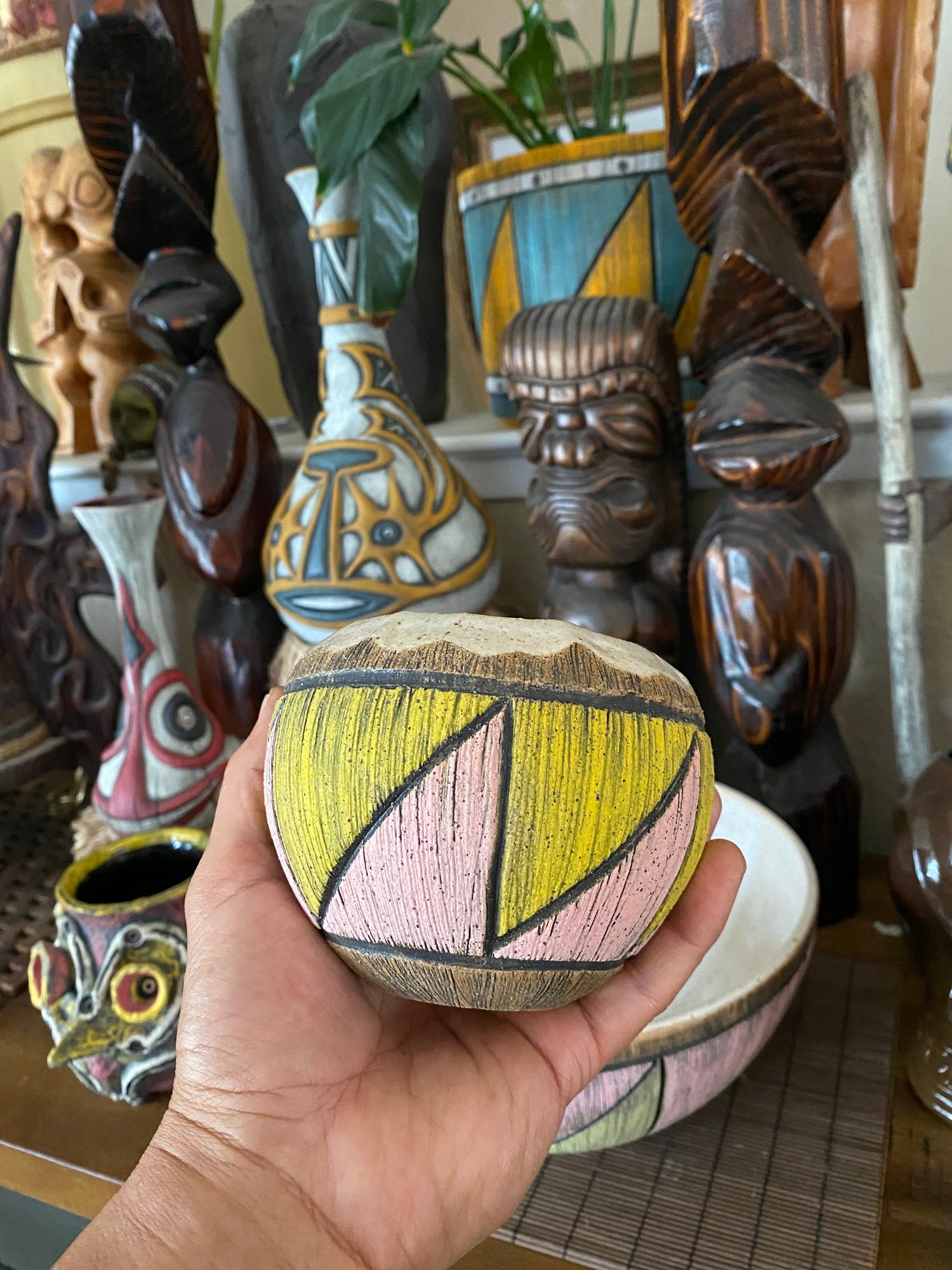 Image of  Pink/Yellow (b) Coconut Mug - US Shipping Included 