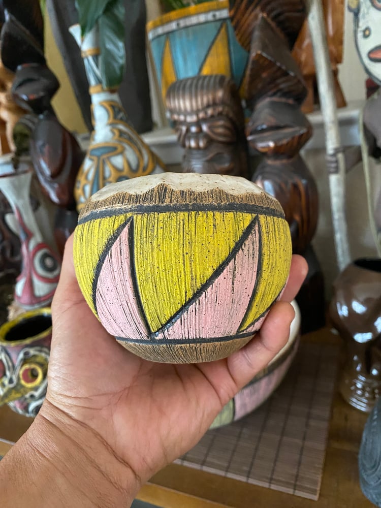 Image of  Pink/Yellow (b) Coconut Mug - US Shipping Included 