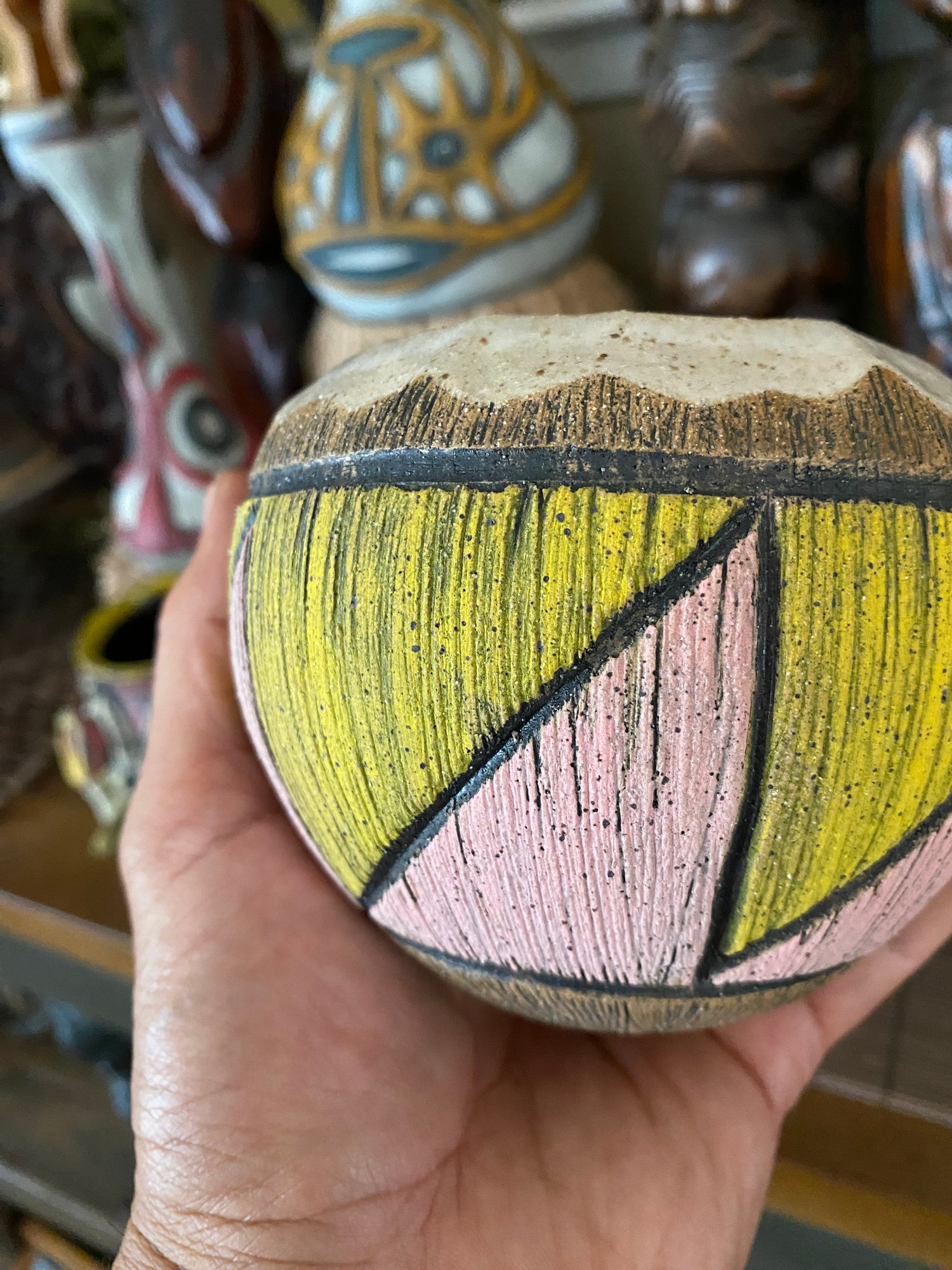 Image of  Pink/Yellow (b) Coconut Mug - US Shipping Included 