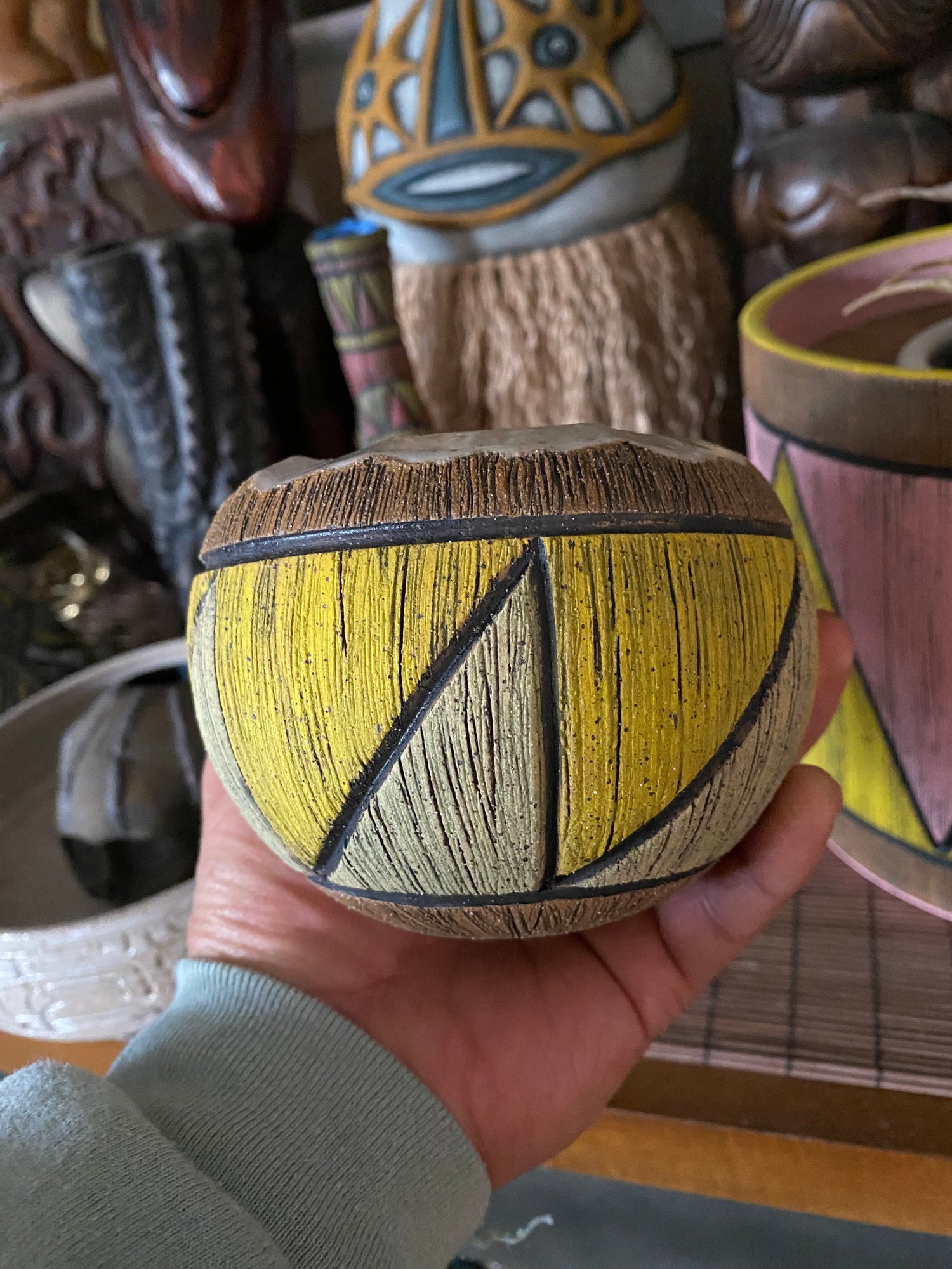 Image of  Green/Yellow (a) Coconut Mug - US Shipping Included 
