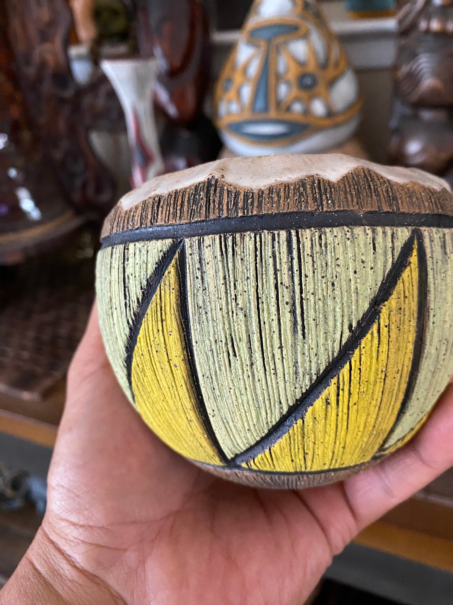 Image of Green/Yellow (b) Coconut Mug - US Shipping Included 