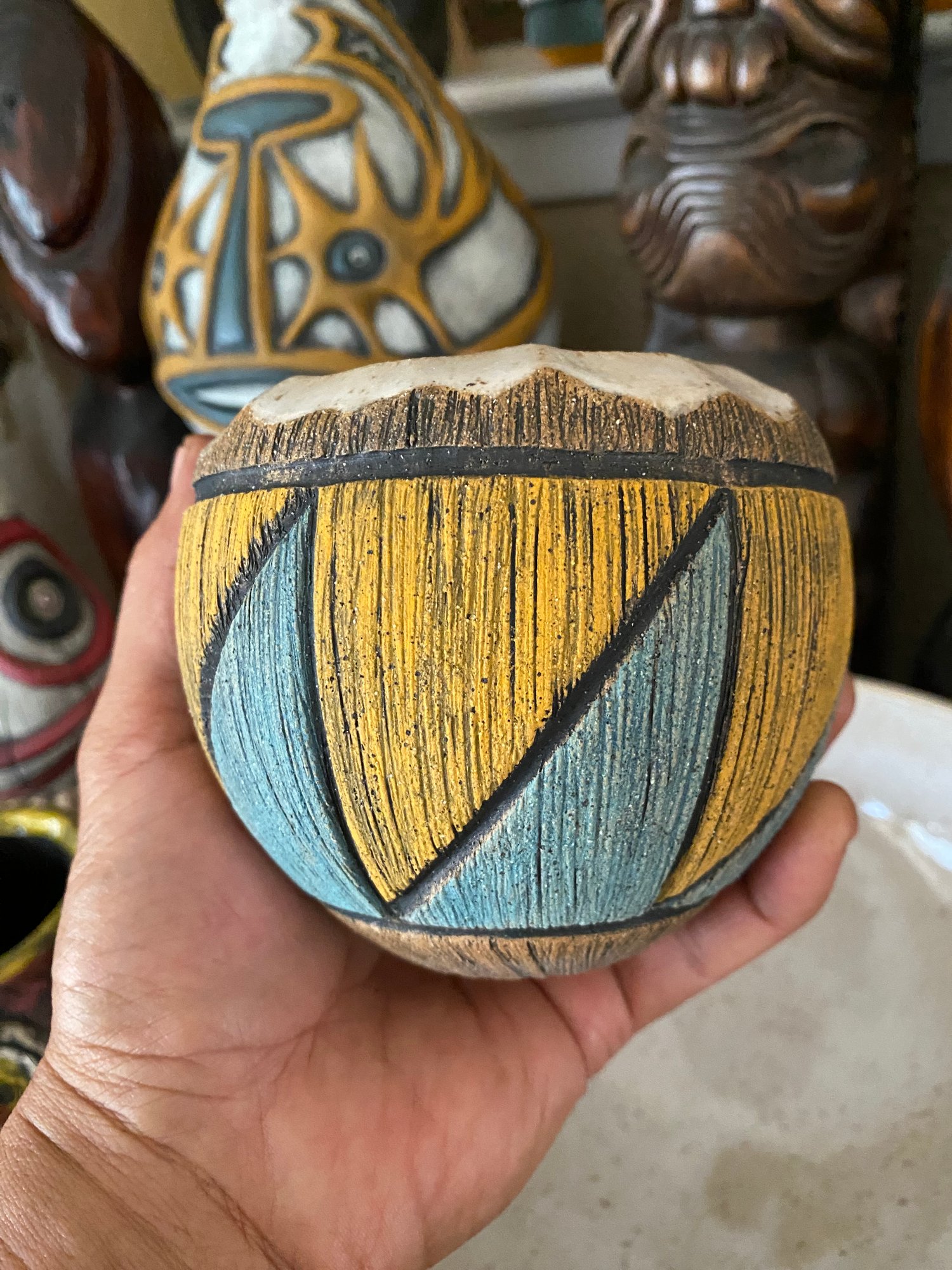 Image of Turquoise/Orange Coconut Mug - US Shipping Included 