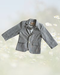 Image 1 of Gray Checkered Blazer w/ Matching Bowtie-2T
