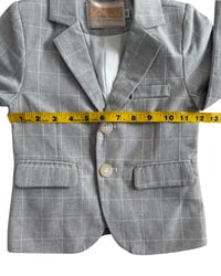 Image 5 of Gray Checkered Blazer w/ Matching Bowtie-2T