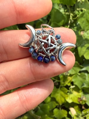 Faceted Triple Moon Pentacle Pendants