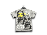 Image 1 of custom upcycled reworked screen print Rowan gray T shirt - Sade Adu