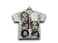 Image 1 of custom upcycled reworked screen print Rutgers gray T shirt - Sade Adu