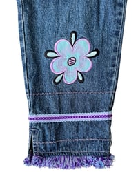 Image 7 of Vintage Rt.66 Embroidered Denim Capris-8