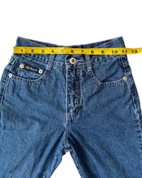 Image 8 of Vintage Rt.66 Embroidered Denim Capris-8