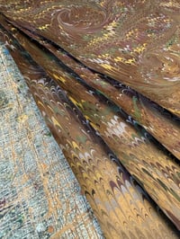 Image 1 of Copper Nonpareil with swirl on brown // 4 sheets available 