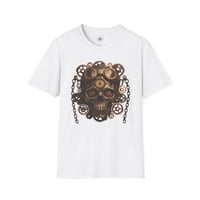 Image 4 of Steampunk Skull T‑Shirt — Vintage Gear Goggles Graphic Tee