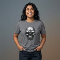 Image 1 of Skull T-Shirt — Geometric Metallic Skull Graphic Tee
