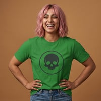 Image 1 of Skull Circle T-Shirt — Minimal Gothic Skull Graphic Tee