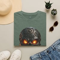 Image 2 of Skull Mechanical Tee — Fiery Steampunk Skull Graphic T-Shirt
