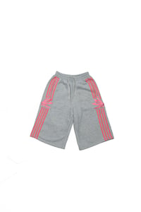 GREY / PINK SWEAT SHORTS
