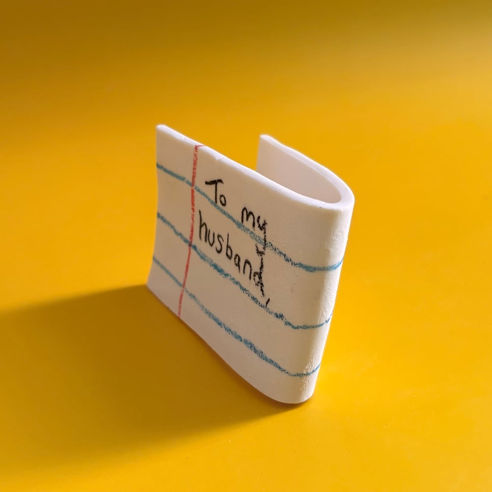 Image of Husband folded note 