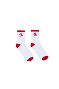 RED MONOGRAM LOGO SOCKS
