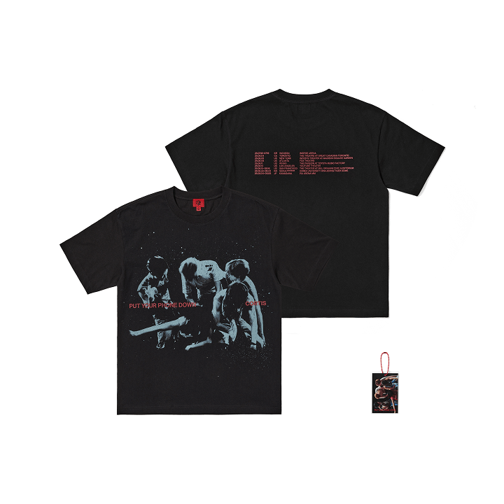 Image of [PRE-ORDER] CORTIS PUT YOUR PHONE DOWN Tour Routing T-Shirt (Black)