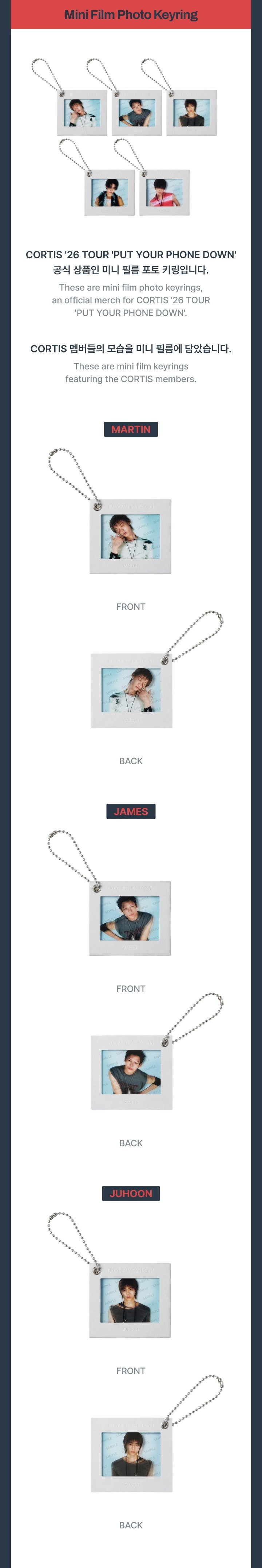 Image of [PRE-ORDER] CORTIS PUT YOUR PHONE DOWN Mini Film Photo Keyring