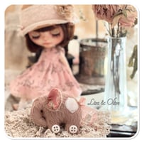 Image 4 of Handmade victorian plum flat elephant with "button wheels"