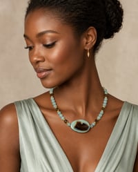 Image 1 of Jasper & Blue-Green Aventurine Necklace