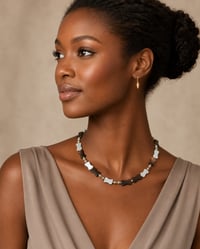 Image 1 of Pearl & Silver Necklace