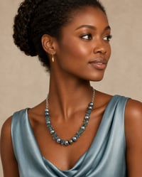 Image 1 of Pearl & Borosilicate Glass Necklace