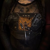 Image 1 of Ravished apocalypse patched goth strapped top