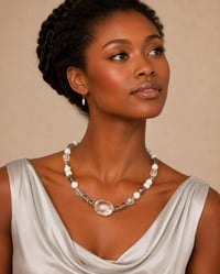 Image 1 of Crystal & White Agate Necklace