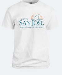 San Jose city white teal  logo