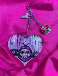 Image 1 of Skull gag bag charm chain