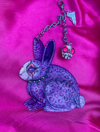 Image 2 of Purple Squeakcore Bunny bag charm chain