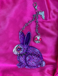 Image 3 of Purple Squeakcore Bunny bag charm chain