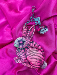 Image 3 of Pink Squeakcore Bunny bag charm chain