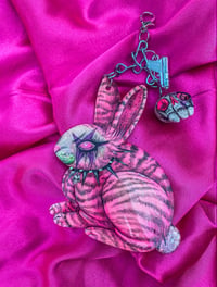 Image 4 of Pink Squeakcore Bunny bag charm chain