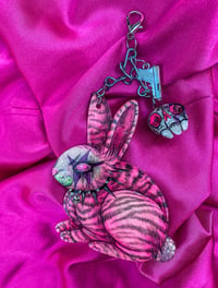 Image 2 of Pink Squeakcore Bunny bag charm chain