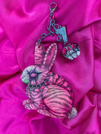 Image 1 of Pink Squeakcore Bunny bag charm chain