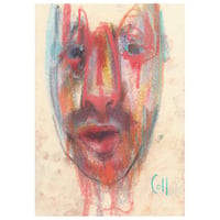 Image 1 of Await - Sketchbook Drawing in Soft Pastels on Paper 