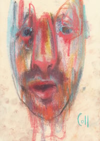 Image 2 of Await - Sketchbook Drawing in Soft Pastels on Paper 