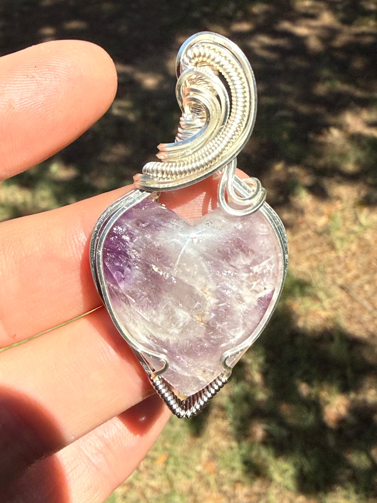 Chevron Amethyst Heart (cut by me)