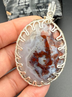 Red Moss Agate Statement Pendant (cut by me)