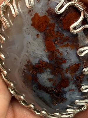 Red Moss Agate Statement Pendant (cut by me)