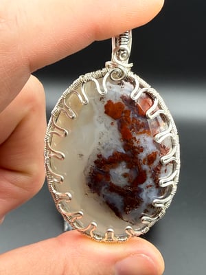 Red Moss Agate Statement Pendant (cut by me)