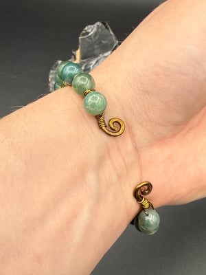 Wire Wrapped Moss Agate Bracelet