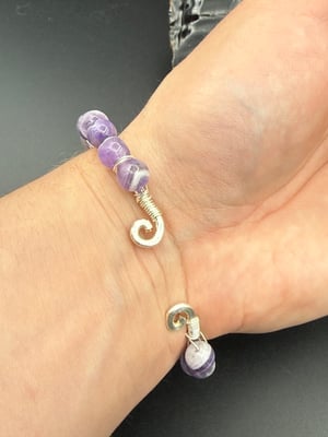 Wire Wrapped Chevron Amethyst Bracelet