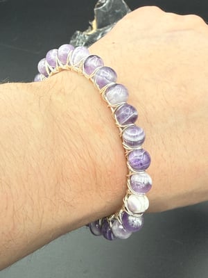 Wire Wrapped Chevron Amethyst Bracelet