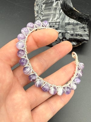 Wire Wrapped Chevron Amethyst Bracelet