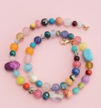 Image 1 of Mixed colour stone necklace 