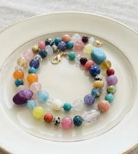 Image 2 of Mixed colour stone necklace 